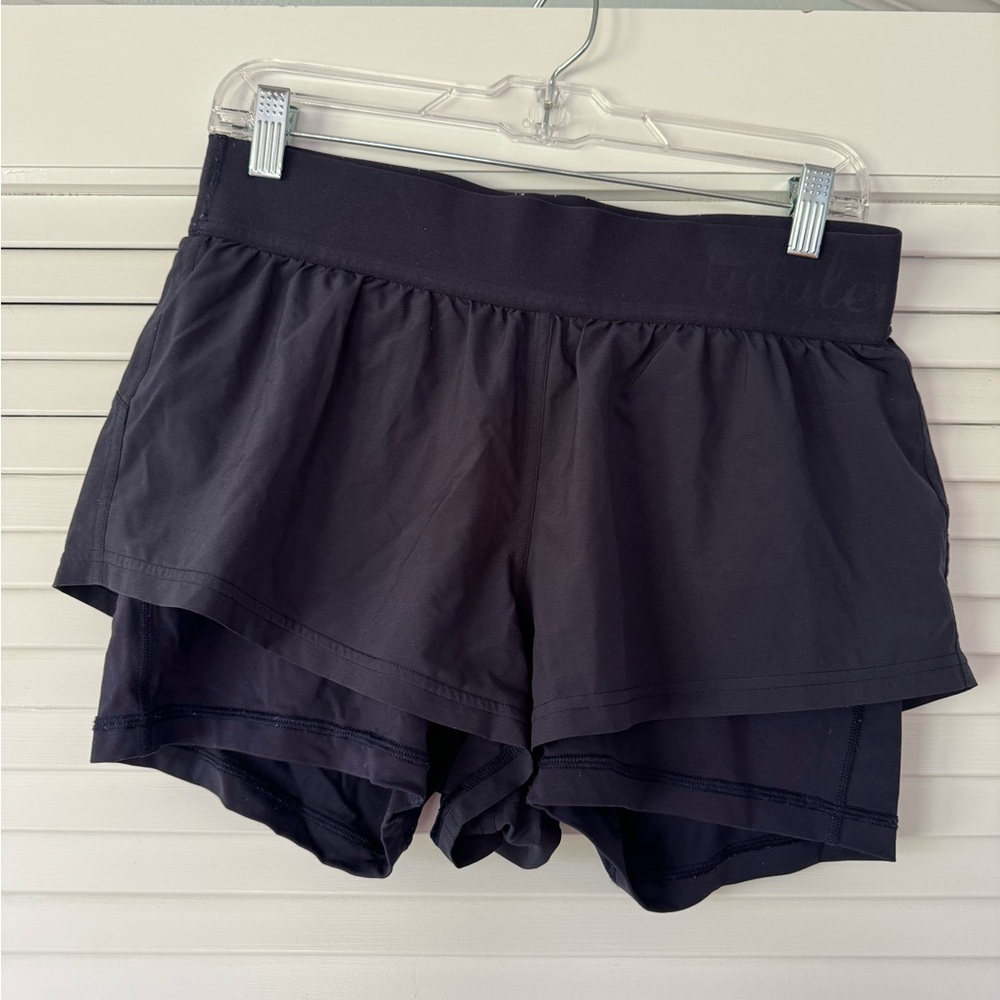 Lululemon Navy Shorts with built in biker shorts